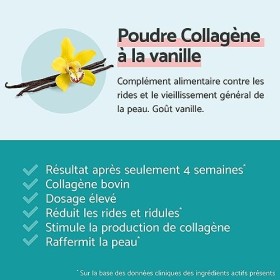 Remescar Poudre de Collagen Vanille 30 Sachets - Collagène Bovin avec Acide Hyaluronique, Biotine, Vitamine C, Zinc pour le m