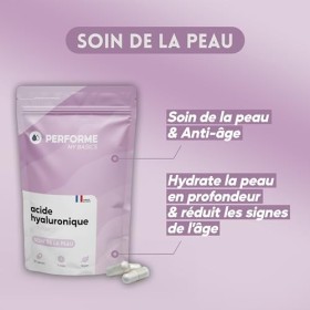 Acide Hyaluronique + Vitamine C - Anti-âge - Repulpant - Elasticité de la peau - 30 gélules végétales -1 mois de cure - My Ba
