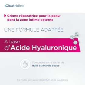 Cicatridine - Crème à l’Acide Hyaluronique - Favorise la cicatrisation - Usage externe, y compris la zone intime - Répare et 