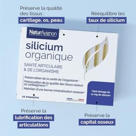 Laboratoire NaturAvignon Silicium Organique | Articulations, cartilage, os, peau, système immunitaire | Silicium 4 fois plus 