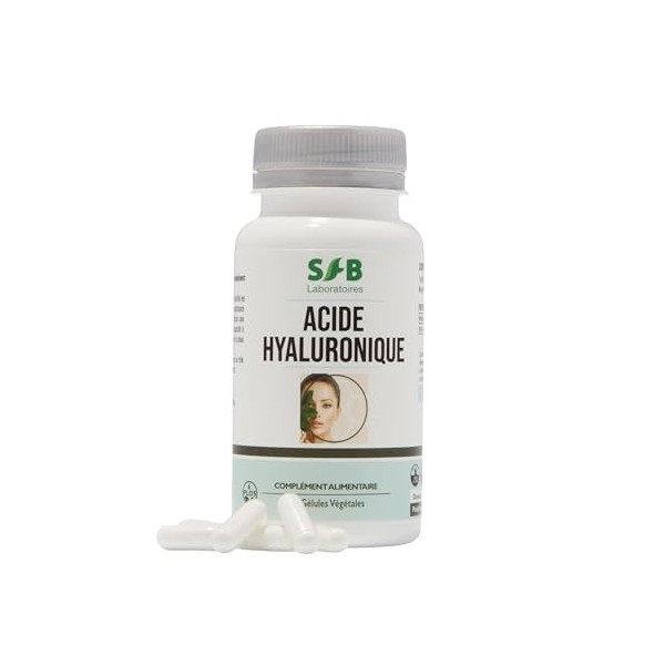 Acide Hyaluronique - Hydratation de la Peau - Anti-âge et Articulations - Cure de 1 Mois - 60 Gélules - SFB Laboratoires