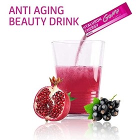 GoMo ENERGY® Anti Aging Beauty Hyaluron Drink │ 400mg acide hyaluronique + zinc + magnésium + complexe de vitamines B + vitam