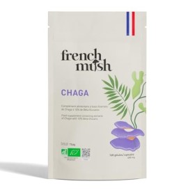 Doypack Chaga Champignon Bio - 168 Gélules Vegan - Super Aliment Antioxydant, Tonus - Riche en Vitamines B, D et K- Chaga Mus