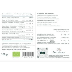 Poudre de Feuilles de Neem Bio | Azadirachta Indica | Origine Inde - Samskara Tribe | Neem Ayurvédique pour une Peau Saine et