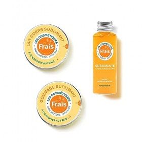 Les Cosmétiques Frais - Routine Corps Sublimante Bio - Gommage + Lait Corps + Huile Sèche Visage et Corps - 3 Soins pour Tous