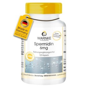 Spermidine 6mg - 120 gélules - à base dextrait de germe de blé - HAUTEMENT DOSÉ - Qualité pharmacie allemande - végétalien |