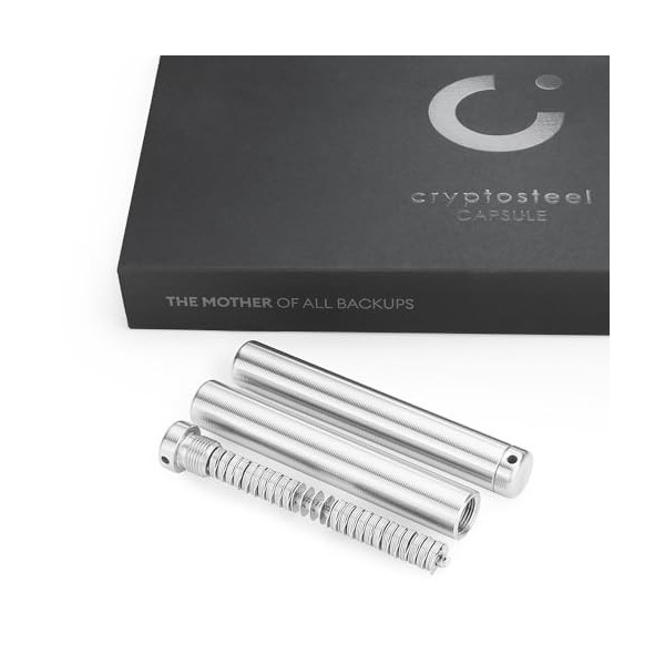 Cryptosteel Capsule Duo pour Bitcoin : Protection Robuste de 24 graines, Compatible avec Ledger, Trezor & BitBox