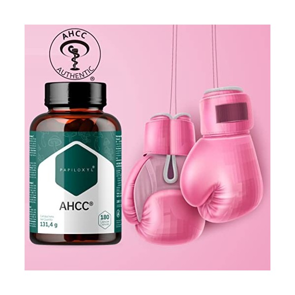 AHCC par Papiloxyl - 180 Gélules, 500 mg par Capsule, Culture Liquide Brevetée de Lentinula Edodes Shiitake , Fabriqué au Ja