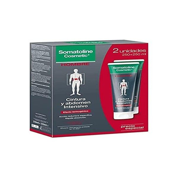 La taille de lhomme et le lot de labdomen réducteur intensif 2 x 250 ml