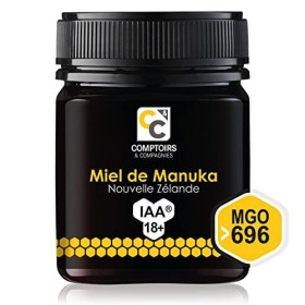 COMPTOIRS ET COMPAGNIES - Miel de Manuka Actif - IAA18+ MGO696+ - Origine Nouvelle Zélande - 250g & Miel de Manuka Actif - 