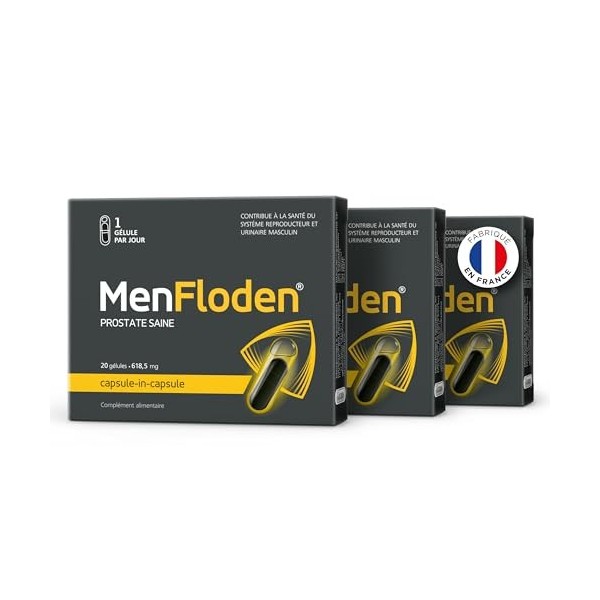 MenFloden – innovation pour une prostate saine. Formule liquide puissante à triple action. Cucurbita pepo, Serenoa repens, Fl