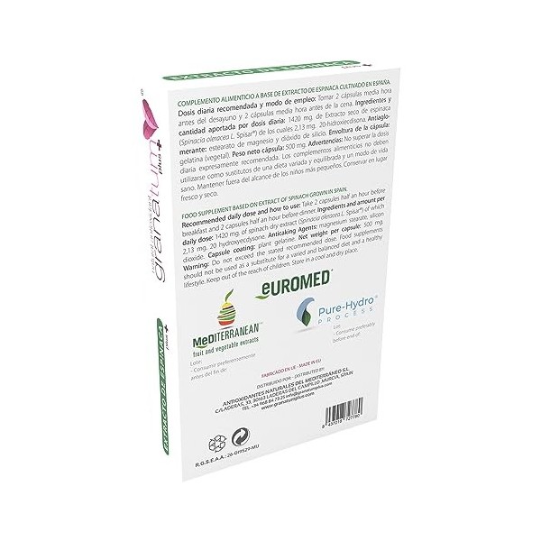 Granatum Plus - Extrait dÉpinard - 20-Hydroxyecdysone - Complément Alimentaire - Bien-être Métabolique - Performance Sportiv