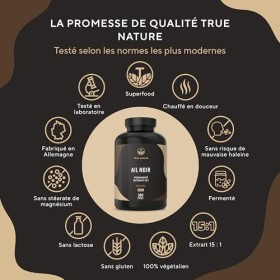 Ail Noir Fermenté - 22500mg/jour, extra concentré 15:1 - 360 Gélules, Vegan - Immunité, Santé Cardiaque & Circulation Sangu