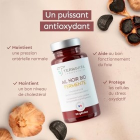 AIL NOIR Fermenté BIO | Extrait titré en S-Allyl-Cystéine | 250 mg par Gélule | Lutte contre les Lipides Sanguins - Santé Car
