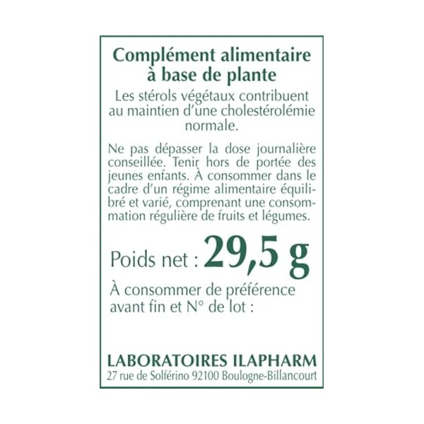 STEROLS DE PIN - CHOLESTEROL -Laboratoires Ilapharm - 60 Comprimés