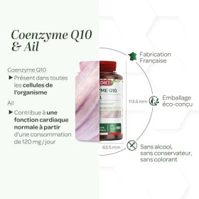 SUPERDIET - COENZYME Q10 ET AIL - Cardiovasculaire – Nutrithérapie - Fabrication Française - 180 gélules