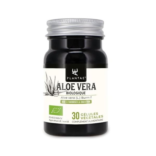 Aloé Véra écologique * Plantae * 30 gélules végétales * Concentré de feuilles daloe vera * Digestion + système immunitaire