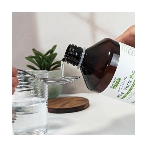 Jus dAloe Vera Bio avec pulpe fraîche - 99,8% de jus natif - Favorise la digestion - 500ml - ProposNature