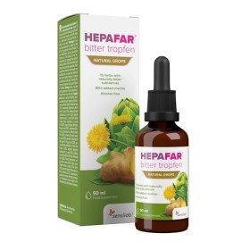 Hepafar Bitter Tropfen 50 ml, 15 herbes, Choline, Artichaut, Curcuma, Pissenlit, Lavandin, Natural Digestive Bitters by Sensi