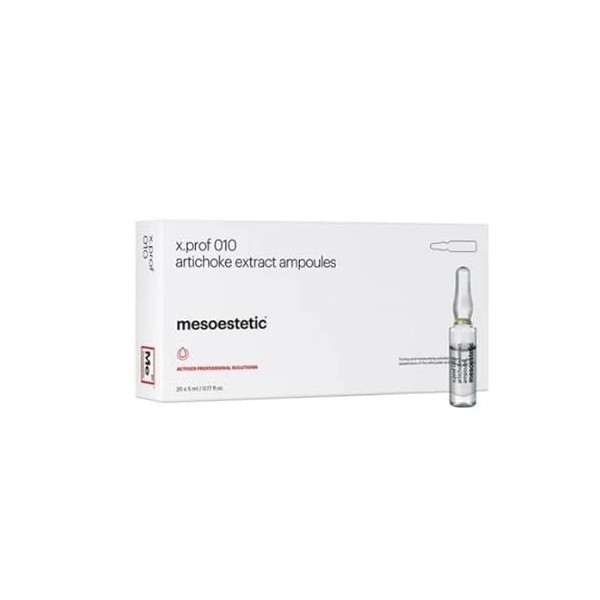 Mesoestetic - x.prof 010 Artichoke Extract Ampoules, ampoules corporelles lipolitiques dartichaut, 20 x 5 ml