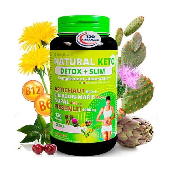 Complément alimentaire à base dartichaut et de chardon-Marie, 120 gélules detox foie puissant et rapide. Avec Nopal coupe fa