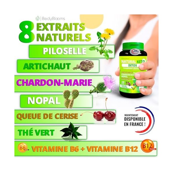 Complément alimentaire à base dartichaut et de chardon-Marie, 120 gélules detox foie puissant et rapide. Avec Nopal coupe fa