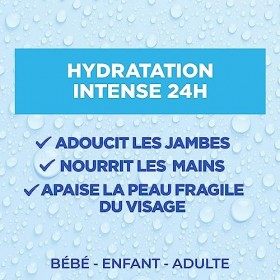 Mixa Intensif Peaux Sèches- La Crème Fraîche et Fondante à l’Acide Hyaluronique Pur - Multi Usages Visage, Corps, Mains, Pied