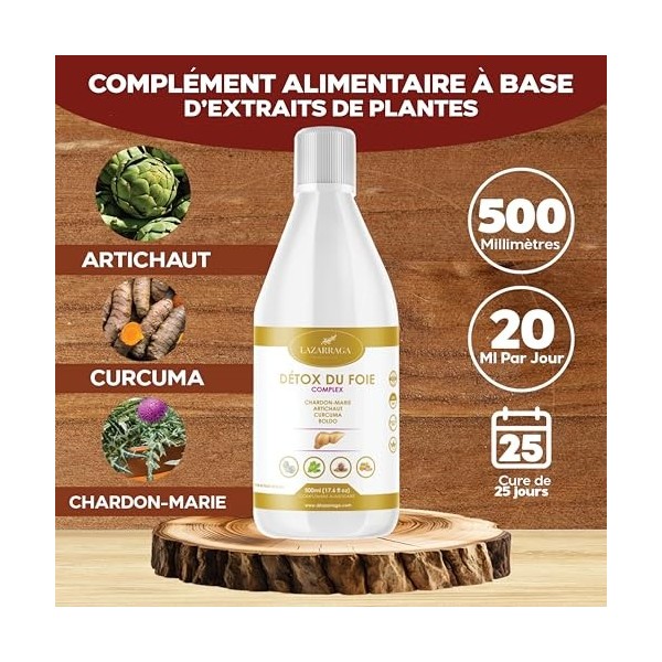 Detox Puissant pour foie et côlon | Élimine les toxines et empêche la rétention de liquides | Effet contrôle du volume | Arti
