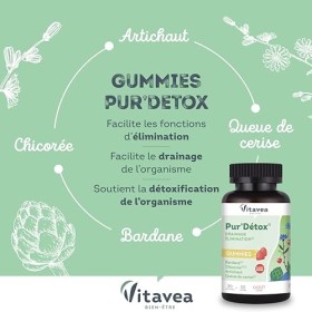 VITAVEA BIEN-ETRE Bien-être - Gummies PurDétox - Triple action : Détox, Drainage et Elimination - Queue de cerises, Chicorée