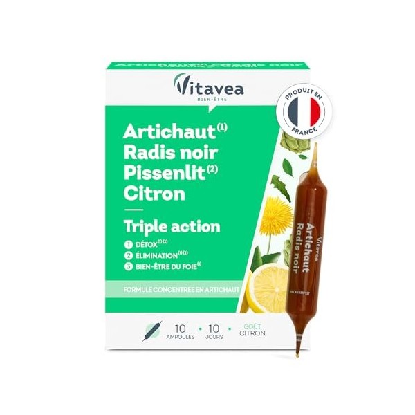 VITAVEA BIEN-ETRE - Detox Bien être du Foie Elimination - Complément Alimentaire, Digestion, Confort Intestinal, Draineur - A