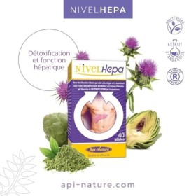 Nivelhepa 40 Gélules | Chardon-marie, extrait dartichaut, choline, chlorelle, SAMe et glutathion | Protection et détoxificat