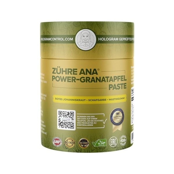Zühre Ana Pâte de grenade puissante : formulation 100% naturelle | Aide naturelle en cas de problèmes destomac, reflux, gast