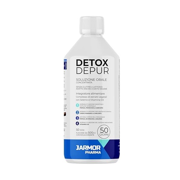 Chardon Marie Sirop 500 ml, Detox Foie Puissant et Rapide, Draineur, Confort Digestif, Retention dEau Drainant Puissant, Diu