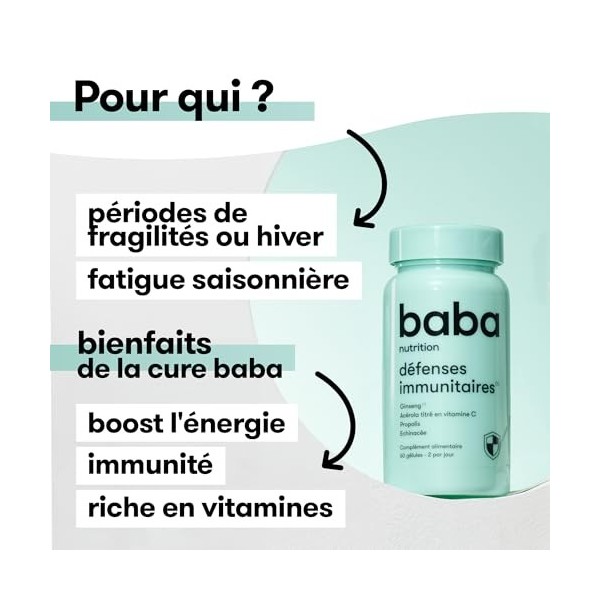 Baba Nutrition Immune Booster Complément Alimentaire Pour Renforcer Votre Système De Défense Naturel | Riche En Vitamines Et 