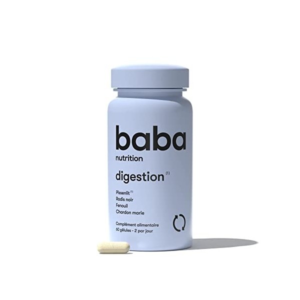 Baba Nutrition Complément alimentaire digestion | Complexe 6 plantes pour améliorer digestion & ballonnements | Radis Noir, F