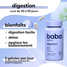 Baba Nutrition Complément alimentaire digestion | Complexe 6 plantes pour améliorer digestion & ballonnements | Radis Noir, F