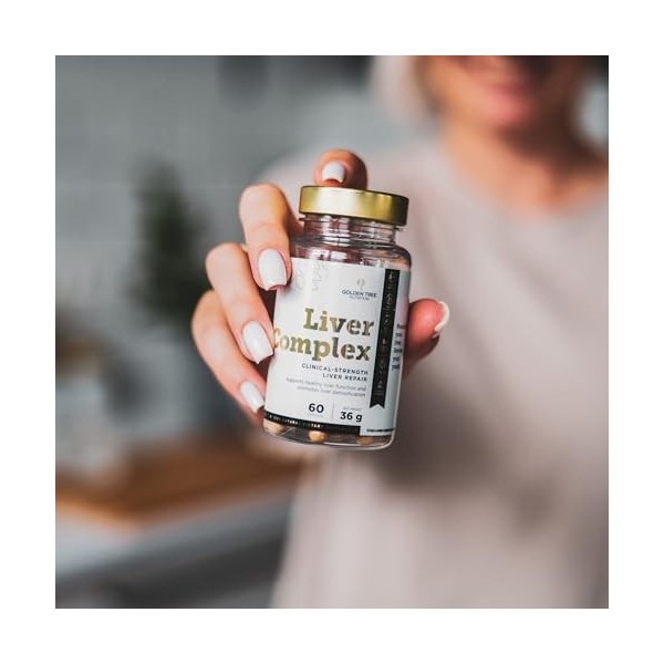 Golden Tree Liver Complex - Complément détox du foie, végétalien 100% naturel, avec chardon-marie, racine de pissenlit, extra