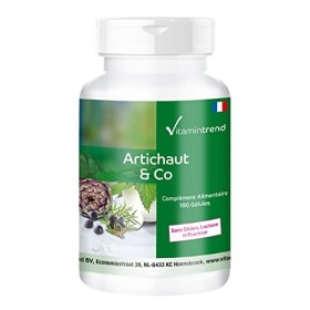 Complexe dartichaut - 180 gélules pour 2 mois - 2,5% cynarine, avec extrait dortie et baies de genièvre - Végan | Vitamintr