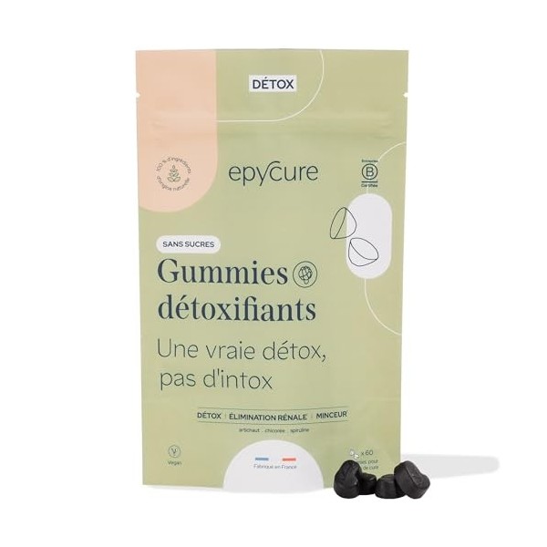 EPYCURE - Gummies Détoxifiants Sans Sucres - Lutte contre Prise de Poids, Fatigue, Problèmes de Peau & Digestion - 100% Natur