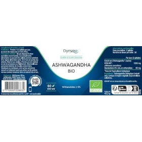 Ashwagandha BIO KSM-66 - Haute Concentration en Withanolides 5% - 60 Gélules Vegan - Soutien au Stress, Énergie et Sommeil - 