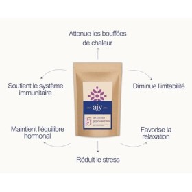 AJYMENO Traitement menopause sans hormones | Shatavari, Ashwagandha, Trèfle rouge | Equilibre hormonal, anti stress & bouffée