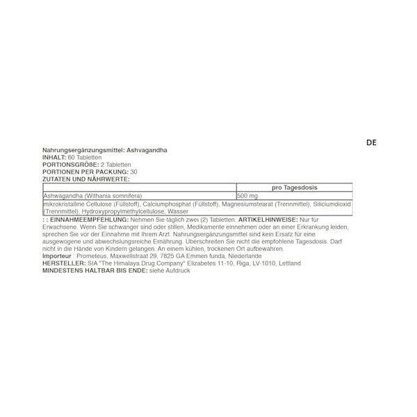 Himalaya - ASHVAGANDHA PURE HERBS | Ashwagandha Capsules | Soutien naturel pour la gestion du stress et lénergie - 60 capsul