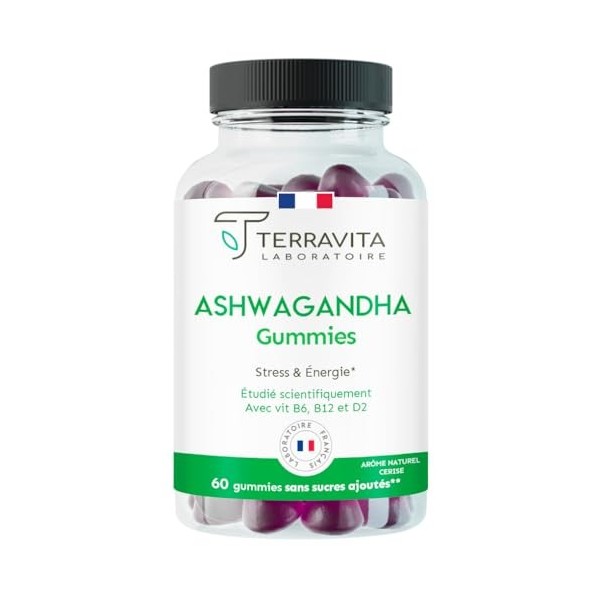 Gummies Ashwagandha 600 mg | Anti-Stress - Sommeil - Vitalité | Ashwagandha Breveté KSM-66® | -28% de Cortisol en 2 Mois | 60