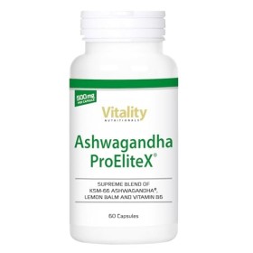 Lot de 60 capsules Ashwagandha hautement dosées et végétaliennes - Complexe Ashwagandha avec vitamine B6 et mélisse 60 pièce