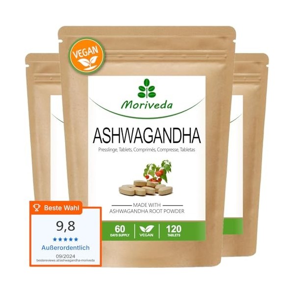 Ashwagandha comprimés2000mg -100% poudre de racine-180 jours dapprovisionnement-produit naturel haute qualité-végétalien et 