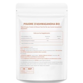 Poudre D’ashwagandha Bio Extraits, Racine Dashwaganda en Poudre,Aide à Réduire Le Stress, Idéal Pour Ajouter Aux Smoothies, 