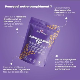 DIETI NATURA - Ashwagandha - Défenses Immunitaires - Complément Alimentaire Stress - Sans OGM, Sans Gluten & Sans Lactose - F
