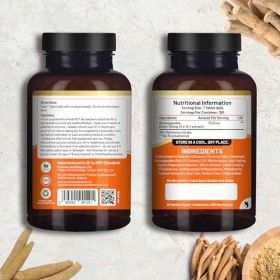 Ashwagandha 1500 mg 180 comprimés végétaliens | Approvisionnement de 6 mois | Extrait pur de racine dAshwagandha haute résis