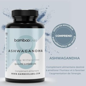 Bamboo Labs - Ashwagandha avec Extrait Sec de Withania Somnifera, Favorise lApparition du Sommeil, le Bien-être Intellectuel