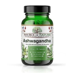 Ashwagandha biologique | KSM-66® | Source of Nature® | 300mg | 180 gélules | 5% de Withanolide | Haute dose | Sleepberry | Vé